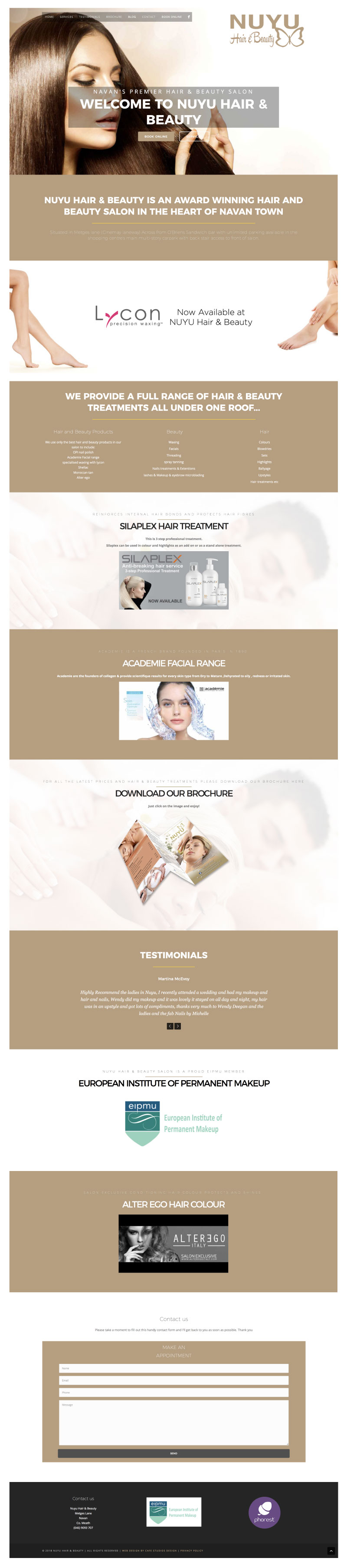 Cafe Studios Design - Homepage Preview _ Nuyu Hair & Beauty